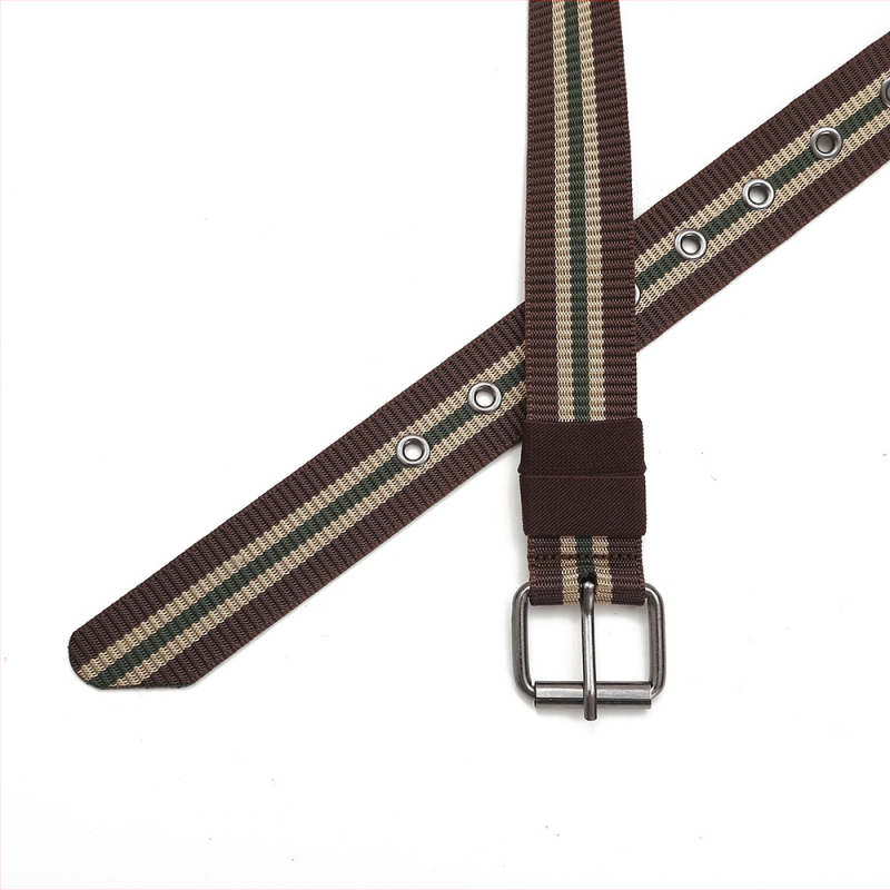 Naujas „Cross-Border 4.0“ imitacijos nailono drobės diržas, laisvalaikio austinis kelnių diržas, dryžuotas universalus nailono prailgintas diržas.