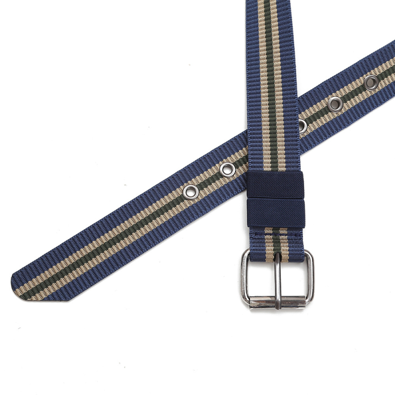 Naujas „Cross-Border 4.0“ imitacijos nailono drobės diržas, laisvalaikio austinis kelnių diržas, dryžuotas universalus nailono prailgintas diržas.