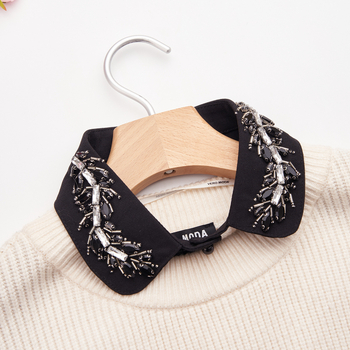 Υψηλής ποιότητας χειροποίητο, εξαιρετικό ψεύτικο κολάρο εξωτερικού εμπορίου, βαρύ, Houndstooth με χάντρες, νέο ευέλικτο κολάρο, απευθείας από τον κατασκευαστή