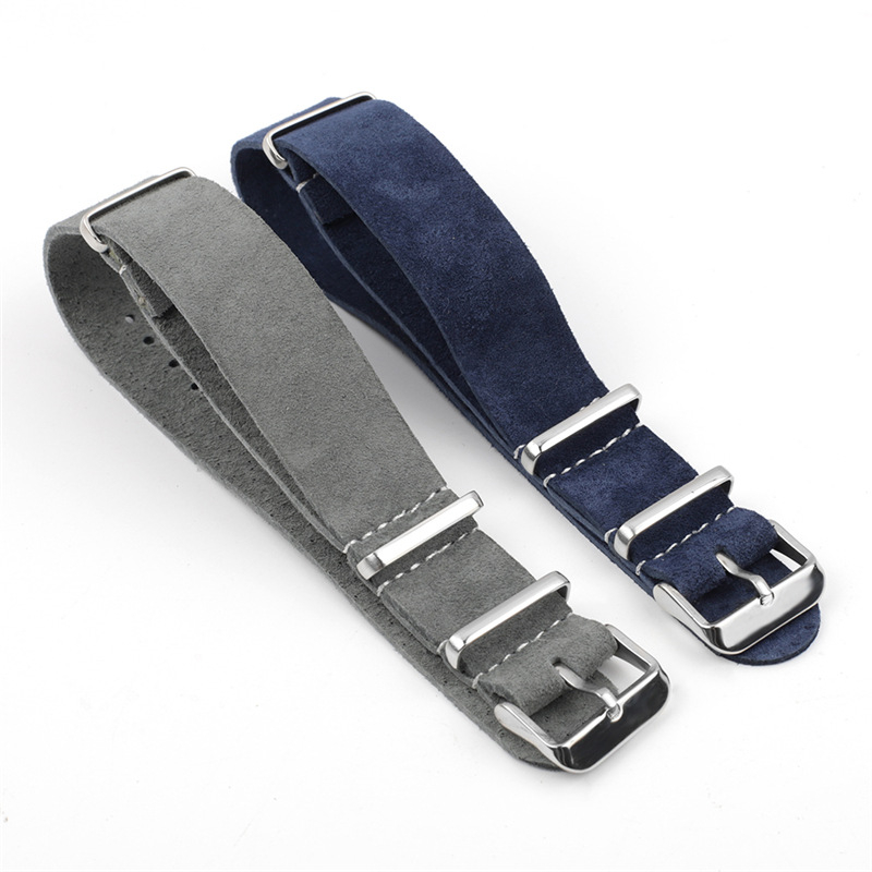 În stoc curea din piele de vacă catifelată, piele naturală, curea lungă 18 20 22 24 mm, curea din piele întoarsă