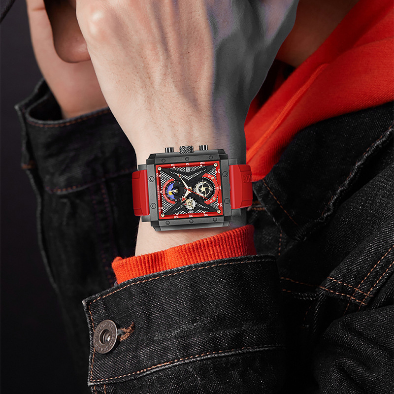 Madingas sportinis laikrodis vyrams, aukštos klasės vandeniui atsparus kvarcinis laikrodis, vyriškas rankinis laikrodis, verslo tendencija, tarpvalstybiniai sprogimai, didmeninė prekyba