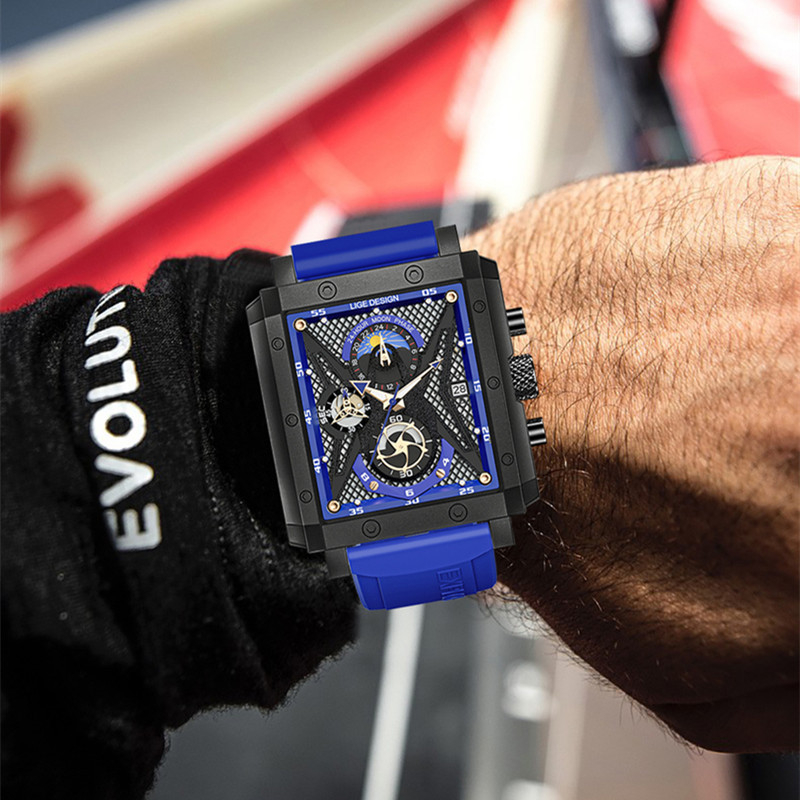 Madingas sportinis laikrodis vyrams, aukštos klasės vandeniui atsparus kvarcinis laikrodis, vyriškas rankinis laikrodis, verslo tendencija, tarpvalstybiniai sprogimai, didmeninė prekyba