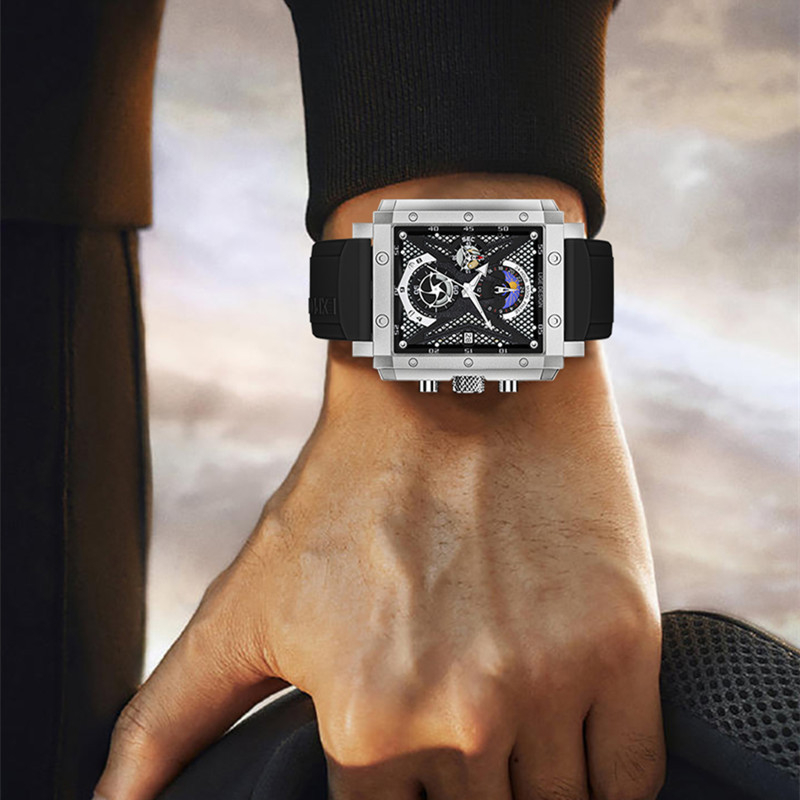 Madingas sportinis laikrodis vyrams, aukštos klasės vandeniui atsparus kvarcinis laikrodis, vyriškas rankinis laikrodis, verslo tendencija, tarpvalstybiniai sprogimai, didmeninė prekyba