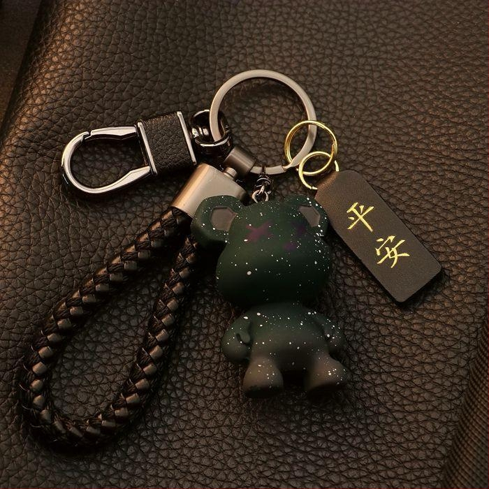 Aukštos klasės meškiuko vyriškas ir moteriškas raktų pakabukas, mielas žvaigždėto dangaus meškiuko automobilio raktų pakabukas, raktų pakabukas