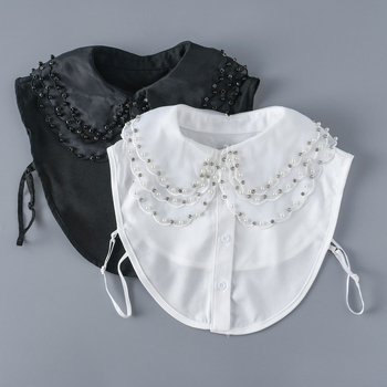 Γυναικείο διακοσμητικό πουκάμισο με ψεύτικο γιακά και ψεύτικο γιακά, ασορτί γιακάς