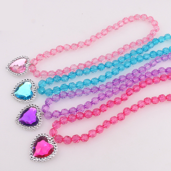 Ευρωπαϊκό και αμερικανικό κολιέ Frozen Jewelry Princess μακρύ παιδικό κολιέ μενταγιόν Ocean Heart Love