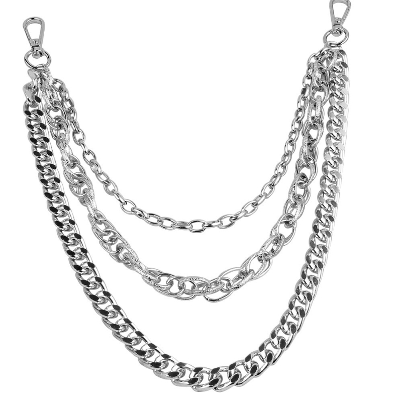 Cool Drag Fried Street nohavice s retiazkovým vzorom, viacvrstvový retiazkový kovový štýl, luxusný punkový štýl boyfriend, zodpovedajúce džínsy, móda, univerzálne