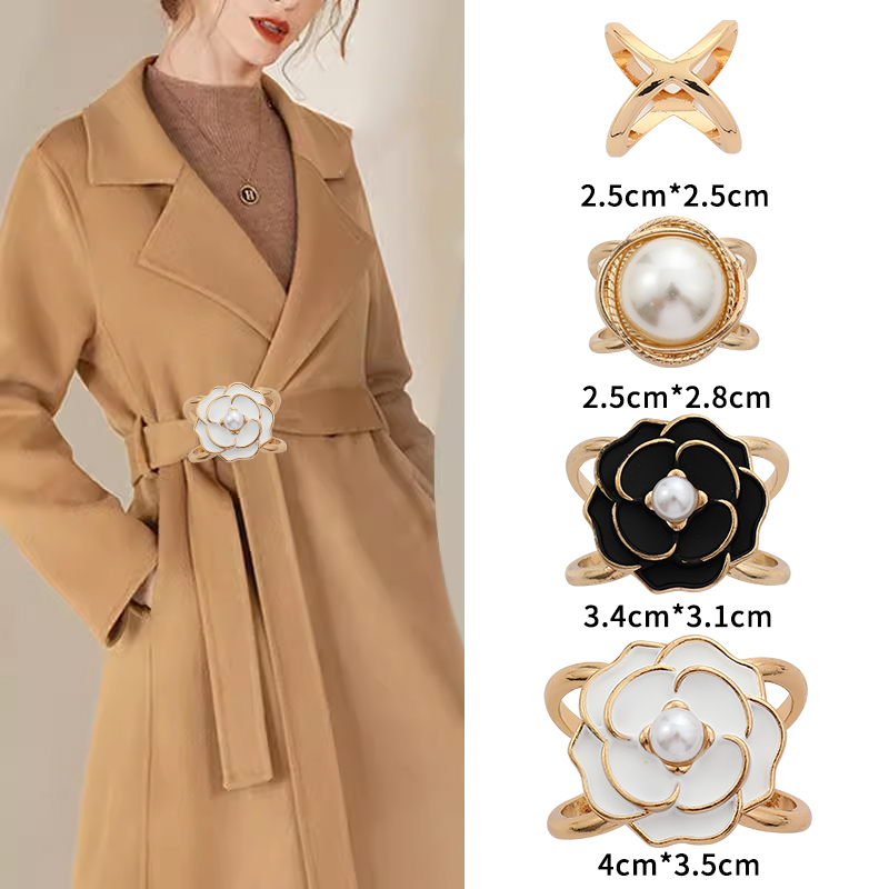 2024 νέα χονδρική αγκράφα μέσης παλτό καρφίτσα κασκόλ αγκράφα αντιανεμικό ζώνη κόμπο αγκράφα κορδέλα σταθερό χονδρικό κασκόλ