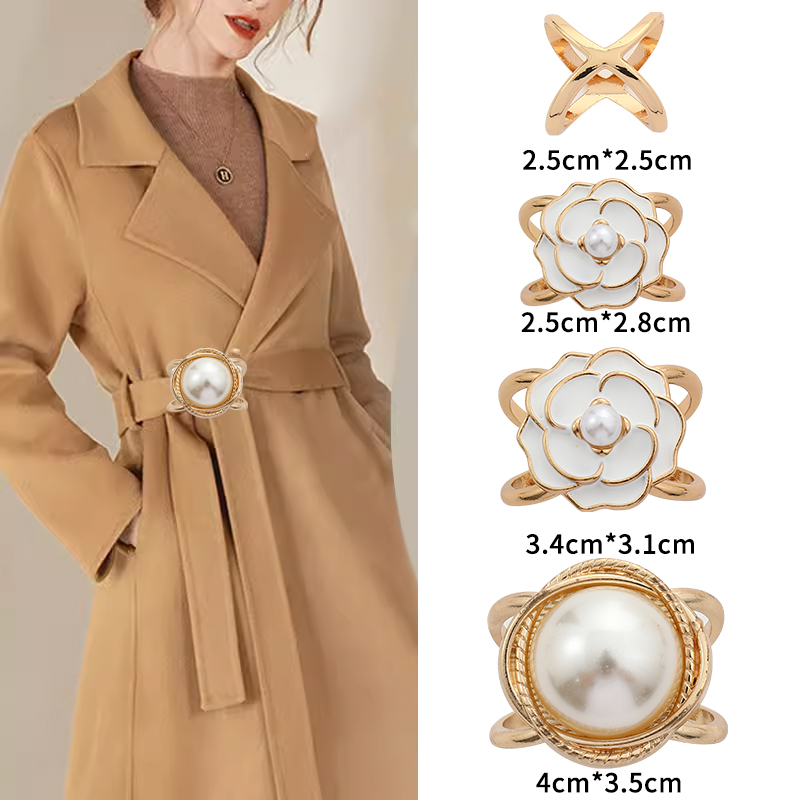 2024 νέα χονδρική αγκράφα μέσης παλτό καρφίτσα κασκόλ αγκράφα αντιανεμικό ζώνη κόμπο αγκράφα κορδέλα σταθερό χονδρικό κασκόλ