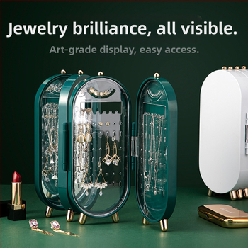 Samostalno dizajnirana lagana luksuzna stolna kutija za pohranu nakita naušnice naušnice nakit višeslojna kutija za nakit otporna na prašinu