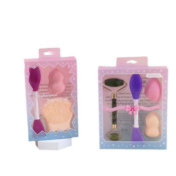 Näopesuhari, vannihari, ilumuna, kvaliteetne karbis kahepoolne näopesuhari, pehmete harjastega silikoonist näopuhastusvahend, ilutööriist