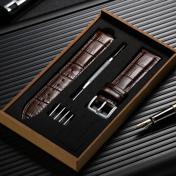 Viršutinio sluoksnio odinis dirželis, laikrodžių aksesuarai, unisex apyrankė, atspari prakaitui, vandeniui, bambukinis sagties pakavimo dėžutė, 20 mm