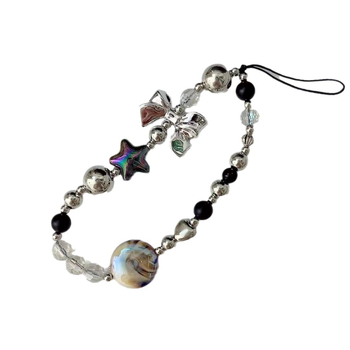 Pietų Korėjos šaunus juodas nišinis mobiliojo telefono dirželis „pasidaryk pats“ mobiliojo telefono dėklo aksesuarai, mobiliojo telefono grandinėlė, bagažo papuošalai, krepšys, pakabukas