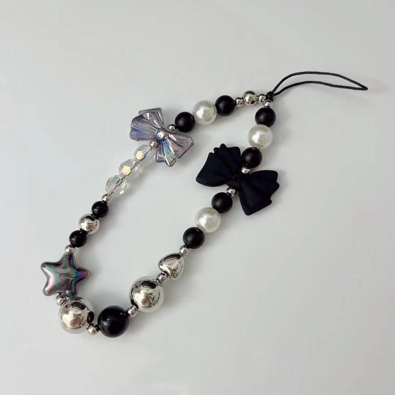 Pietų Korėjos šaunus juodas nišinis mobiliojo telefono dirželis „pasidaryk pats“ mobiliojo telefono dėklo aksesuarai, mobiliojo telefono grandinėlė, bagažo papuošalai, krepšys, pakabukas