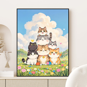 Директна доставка от фабриката [Ziyi] Направи си сам дигитална картина с маслени бои нова анимация подредена котка ръчно рисувана скучна старши смисъл