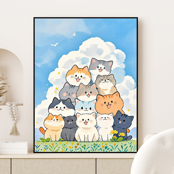 Директна доставка от фабриката [Ziyi] Направи си сам дигитална картина с маслени бои нова анимация подредена котка ръчно рисувана скучна старши смисъл