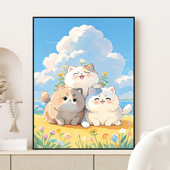 Директна доставка от фабриката [Ziyi] Направи си сам дигитална картина с маслени бои нова анимация подредена котка ръчно рисувана скучна старши смисъл