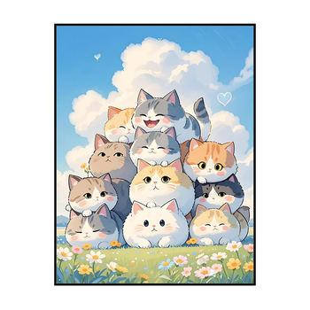 Директна доставка от фабриката [Ziyi] Направи си сам дигитална картина с маслени бои нова анимация подредена котка ръчно рисувана скучна старши смисъл