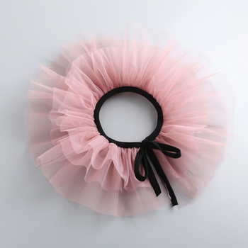 νέο προϊόν ρίζα λωτού ροζ χρώμα πολυστρωματικό πλέγμα ψεύτικο κολάρο κλόουν πομπώδες κολάρο αξεσουάρ σκηνής παράστασης cos στηρίγματα φωτογραφίας
