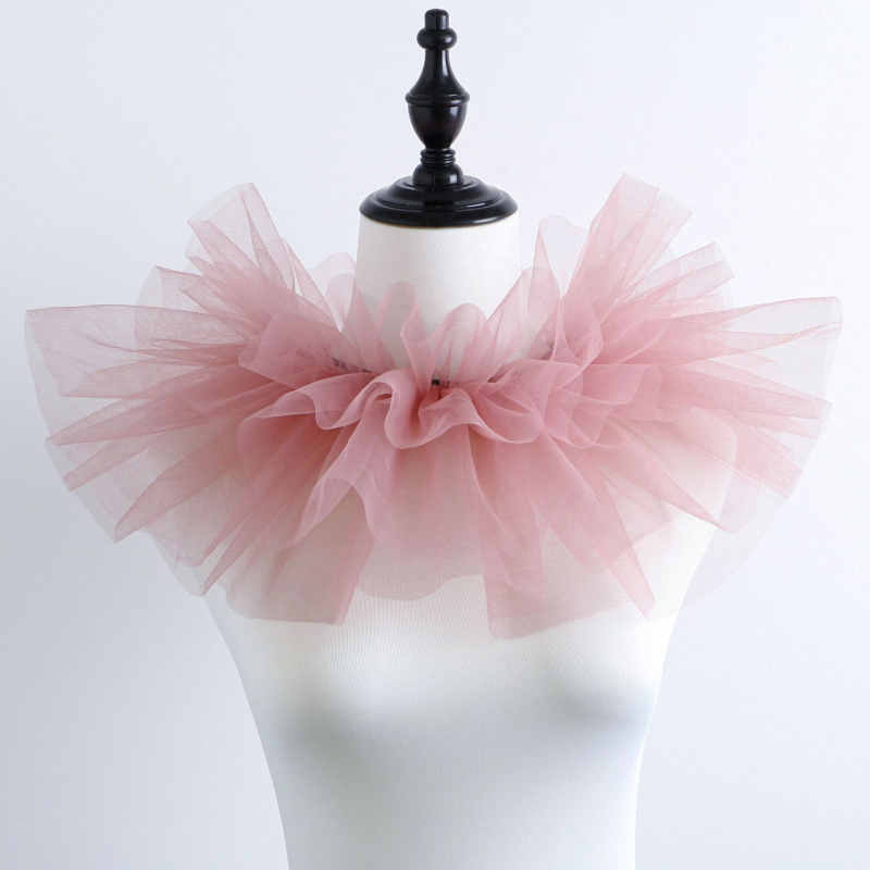 Naujas produktas, lotoso šaknies rausvos spalvos daugiasluoksnis tinklelis, netikras klouno antkaklis, pompastiškas antkaklis, scenos pasirodymų aksesuarai, „cos“ fotografijos rekvizitai