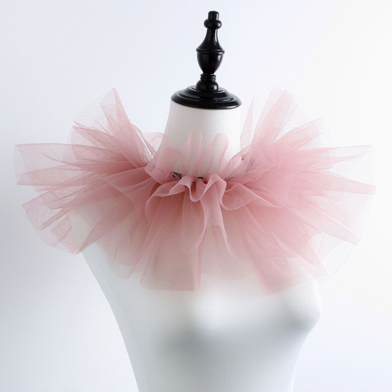 Naujas produktas, lotoso šaknies rausvos spalvos daugiasluoksnis tinklelis, netikras klouno antkaklis, pompastiškas antkaklis, scenos pasirodymų aksesuarai, „cos“ fotografijos rekvizitai