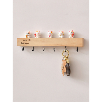 Ράφι εισόδου τοίχου με κλειδιά, μασίφ ξύλο, μη διάτρητο, διακοσμητικό ράφι εισόδου με γάντζο τοίχου, χονδρική
