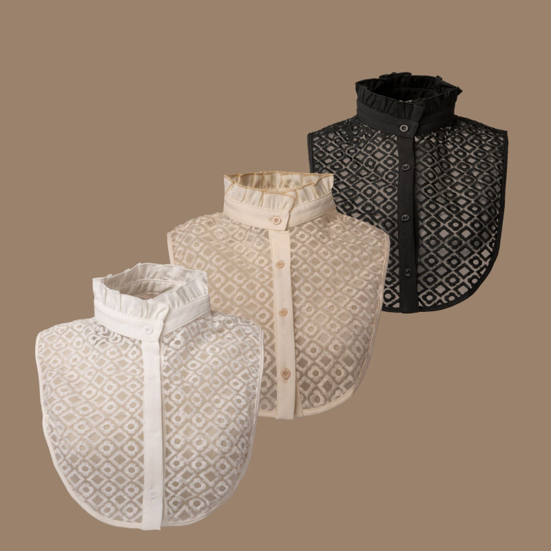 Sieviešu krekla apkakle ar viltus apkakli, interneta slavenību statīvā apkakle, izšūta apkakle, sieviešu noņemama viltus apkakle, vairumtirdzniecība no pārrobežu ražotājiem