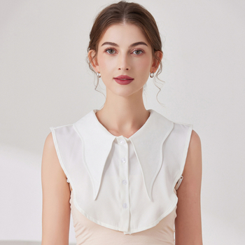 Διασυνοριακό Amazon Antlers Large Pointed Collar Γυναικείο Ψεύτικο Κολάρο Ευέλικτο Υψηλής Ποιότητας Λευκό Βαμβακερό Κολάρο Πουκαμίσου, Έτοιμο προς Πώληση