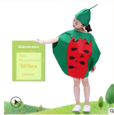 Bērnu dienas augļu kostīms Dārzeņu bērnudārza vides modes skate Helovīna ķirbju skatuves kostīms