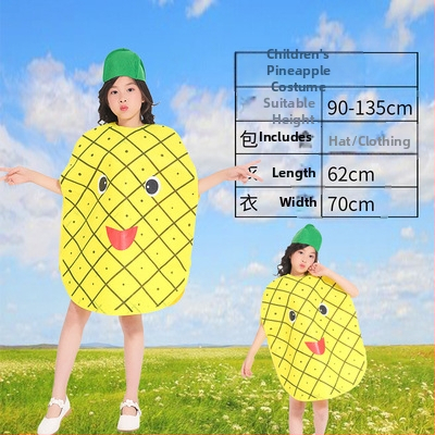 Bērnu dienas augļu kostīms Dārzeņu bērnudārza vides modes skate Helovīna ķirbju skatuves kostīms