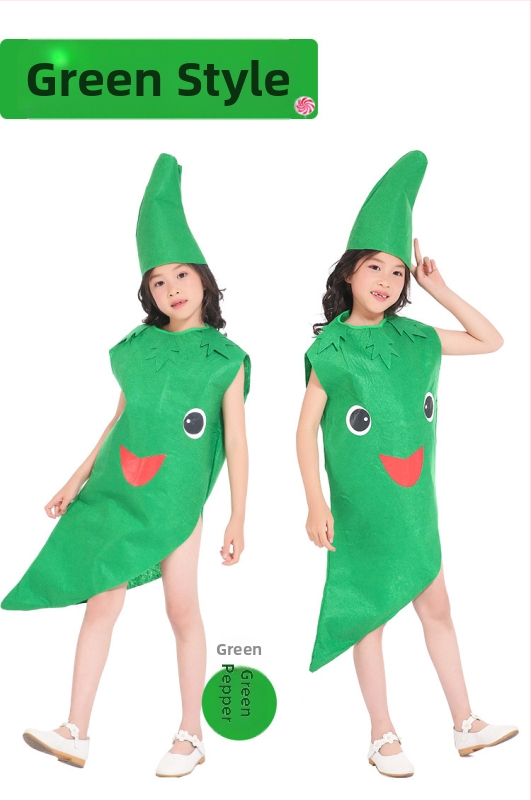 Bērnu dienas augļu kostīms Dārzeņu bērnudārza vides modes skate Helovīna ķirbju skatuves kostīms