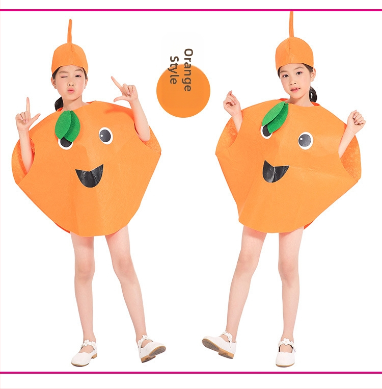 Bērnu dienas augļu kostīms Dārzeņu bērnudārza vides modes skate Helovīna ķirbju skatuves kostīms