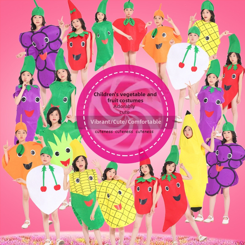 Детски ден, плодов костюм, зеленчуков, детска градина, екологично модно ревю, костюм за Хелоуин с тиква