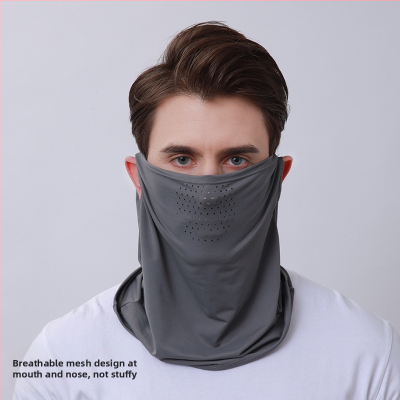 Слънцезащитен крем Upf50+ Ice Silk за мъже и жени, лятна маска за колоездене на открито, слънцезащита, маска за цялото лице, воал, дишаща