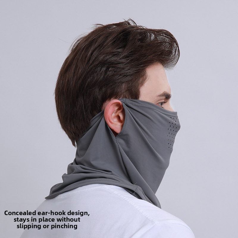 Слънцезащитен крем Upf50+ Ice Silk за мъже и жени, лятна маска за колоездене на открито, слънцезащита, маска за цялото лице, воал, дишаща