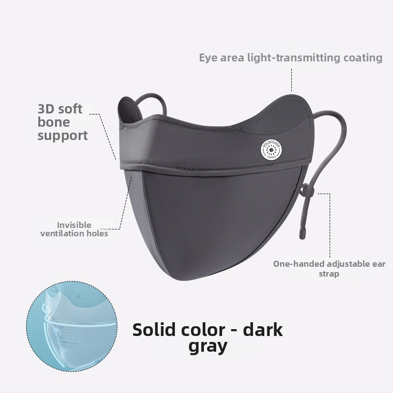 Dopamino kaukė nuo saulės moterims, apsauganti nuo ultravioletinių spindulių, maža, kvėpuojanti, vėsi ledo šilko kaukė, skirta akims, apsauganti nuo saulės.