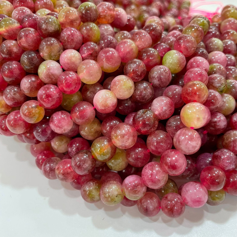 Turmalinske perle od lubenice, turmalinske perle, optimizirane kristalne perle od lubenice, turmalinske perle, DIY nakit, odjeća, dodaci, uživo