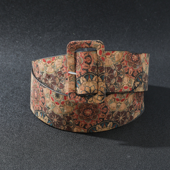 Europos ir Amerikos užsienio prekybos Artimųjų Rytų moterų etninio stiliaus imitacijos medžio tekstūros diržas su gėlių totemo mažumų diržu