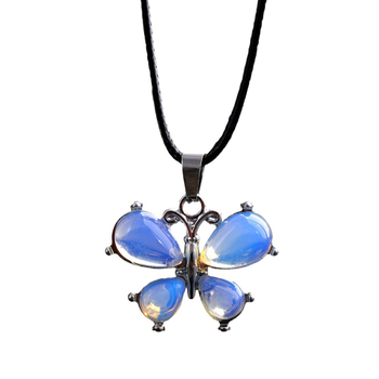 Europos ir Amerikos tarpvalstybinis karšto pardavimo natūralaus akmens krištolo drugelio pakabukas su ametistu, tigro akies akmeniu, personalizuota retro papuošalų didmeninė prekyba