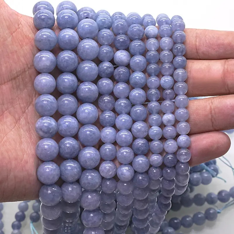 Priama dodávka levanduľovo fialových akvamarínových korálok z továrne, optimalizované fialové akvamarínové okrúhle korálky, DIY šperky, doplnky, polotovary