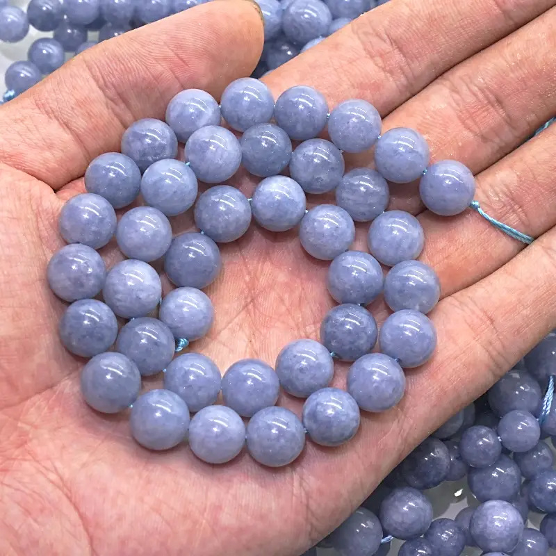 Priama dodávka levanduľovo fialových akvamarínových korálok z továrne, optimalizované fialové akvamarínové okrúhle korálky, DIY šperky, doplnky, polotovary