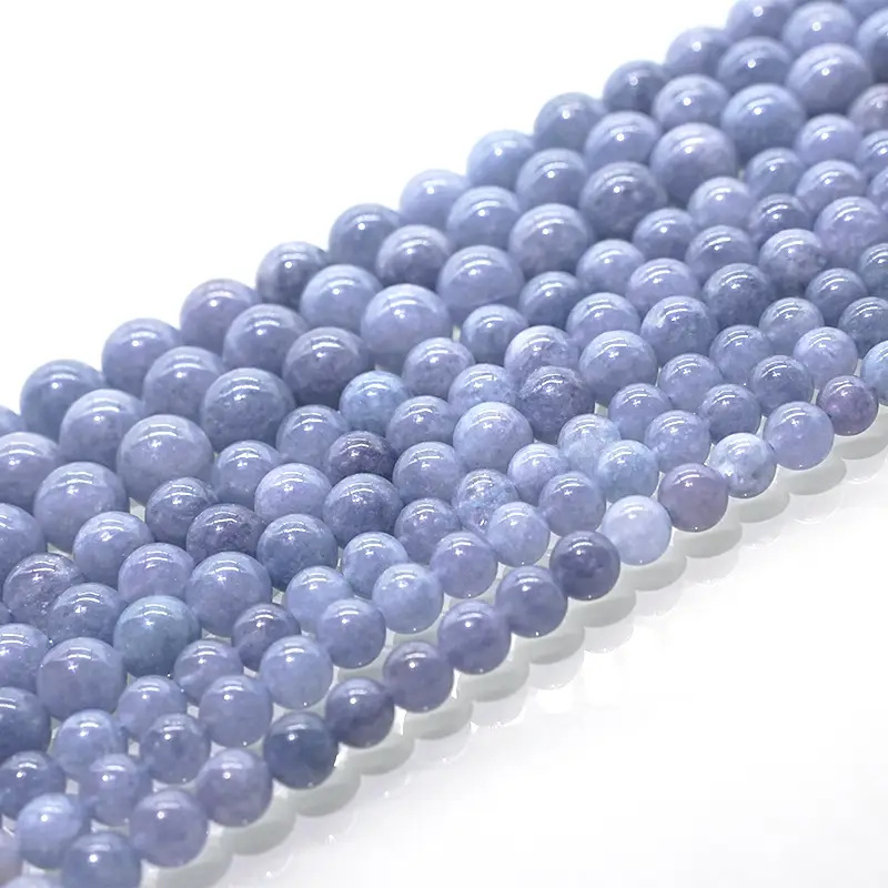 Priama dodávka levanduľovo fialových akvamarínových korálok z továrne, optimalizované fialové akvamarínové okrúhle korálky, DIY šperky, doplnky, polotovary