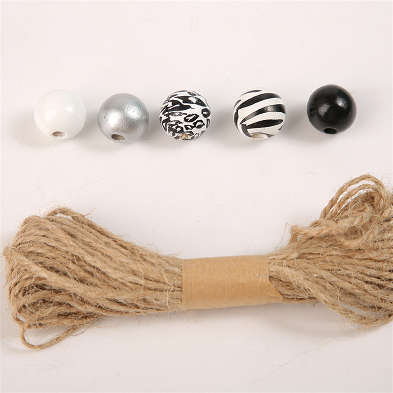 Mărgele din lemn cu imprimeu leopard, tip zebră, 16 mm, alb-negru, mărgele din lemn, DIY, lucrate manual, personalizate, rotunde imprimate