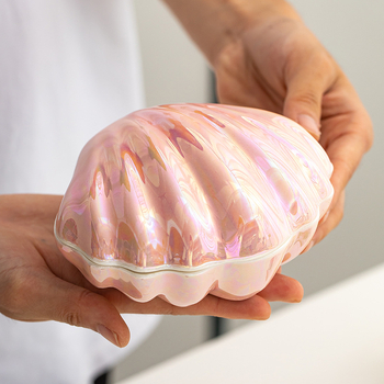 Tehase otsene roosa keraamiline kest ehtekarp pärlglasuuriga ehete hoiukarbi kummut kodu loomingulised kingitused