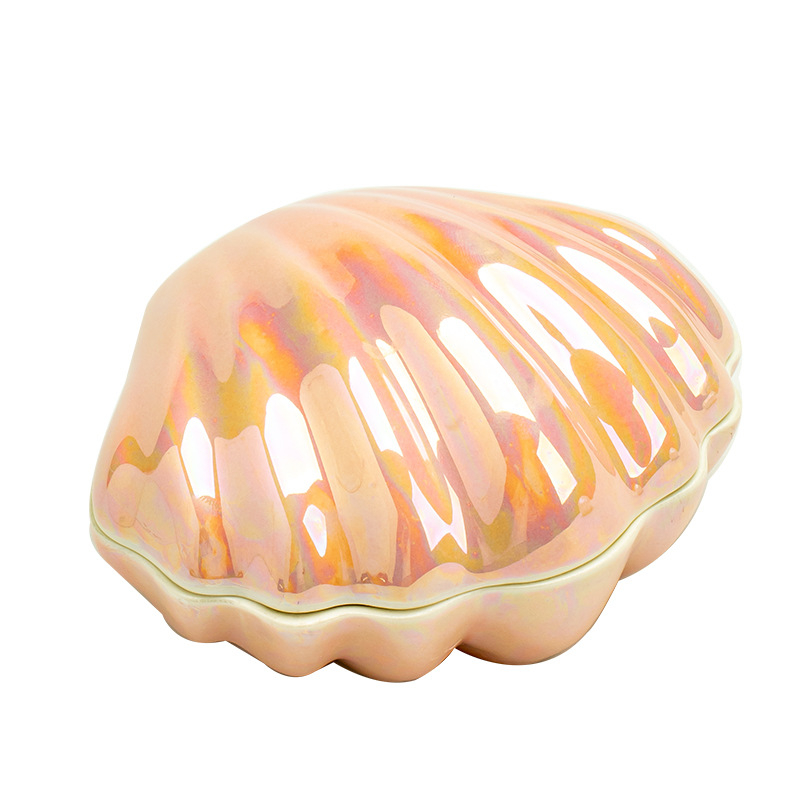 Tehase otsene roosa keraamiline kest ehtekarp pärlglasuuriga ehete hoiukarbi kummut kodu loomingulised kingitused