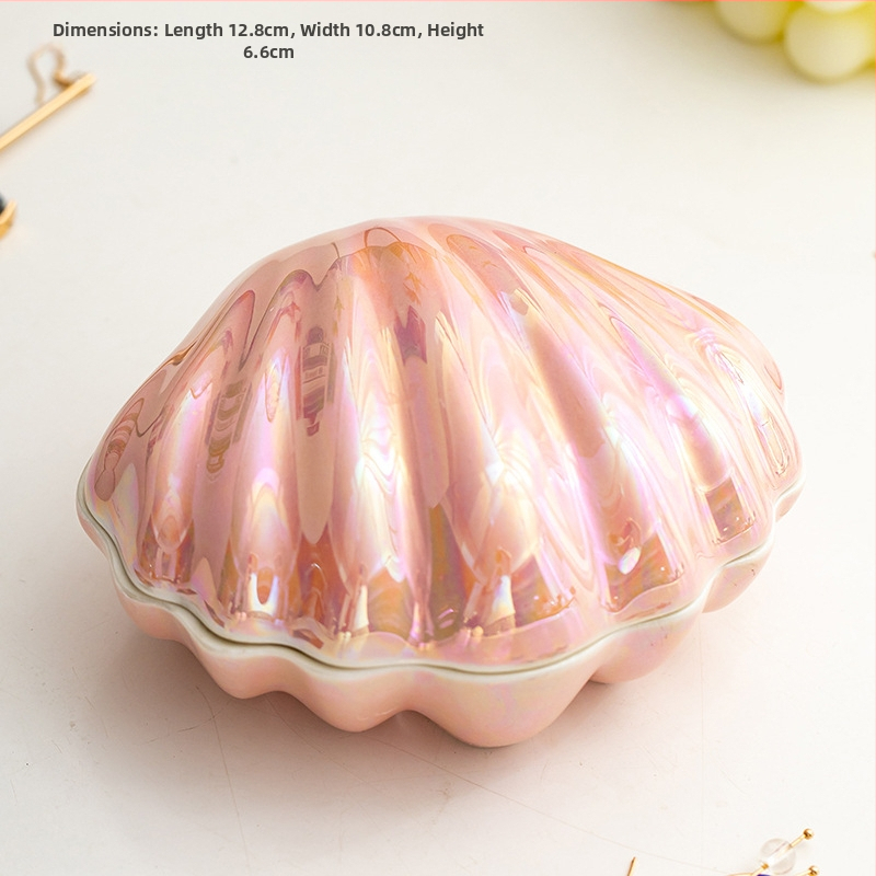 Tehase otsene roosa keraamiline kest ehtekarp pärlglasuuriga ehete hoiukarbi kummut kodu loomingulised kingitused