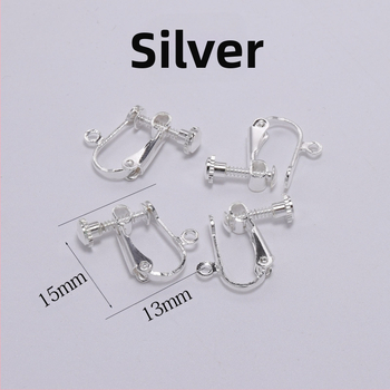 Μεταλλικό χάλκινο κλιπ αυτιών χωρίς τρύπα για αυτί με βίδα 15*13 χιλ. Χειροποίητο σκουλαρίκι αξεσουάρ με κλιπ για σκουλαρίκια