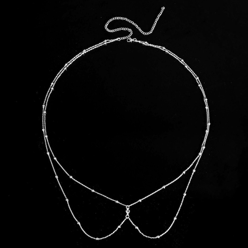 Moda europeană și americană de vară la mare, stil de vacanță, oțel inoxidabil, cristal dragoste, pandantiv, lanț cu ciucure, lanț dublu cu talie