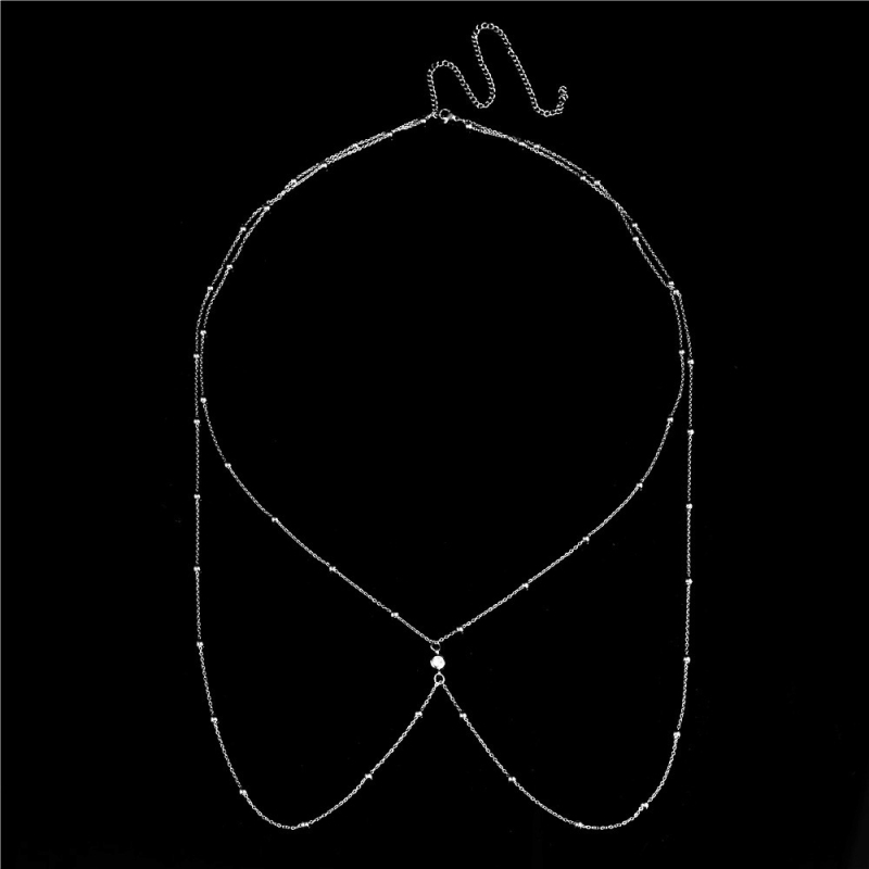 Moda europeană și americană de vară la mare, stil de vacanță, oțel inoxidabil, cristal dragoste, pandantiv, lanț cu ciucure, lanț dublu cu talie