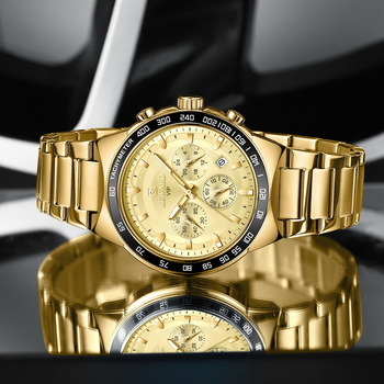 Ανδρικό ρολόι Reward με πολυλειτουργικό σπορ χαλαζία, αδιάβροχο, με λουράκι από ανοξείδωτο ατσάλι, τριών οπών, έξι ακίδων χρονισμού και τριφασικό λουράκι